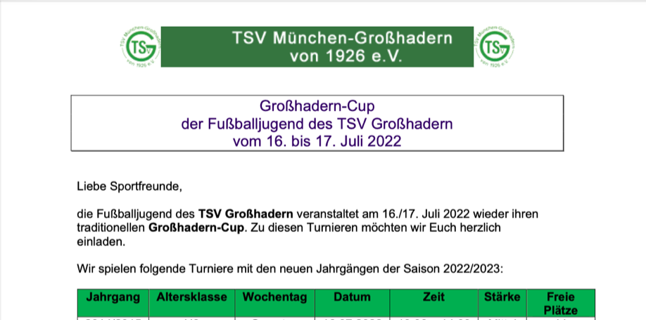 Großhadern Cup 2022